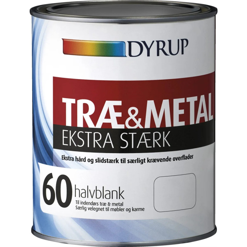 Dyrup Træ Metal Ekstra Stærk Halvblank Hvid 1lt