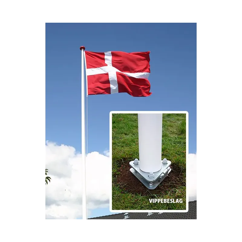 Glasfiberflagstang    Vippebeslag 16 Meter