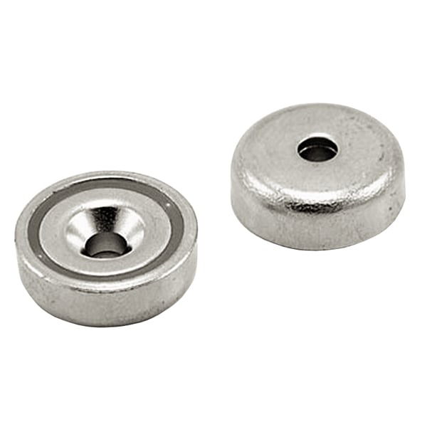 Neodymium Pottemagnet ø40x8   Med Undersænket Skruehul ø5   Mm