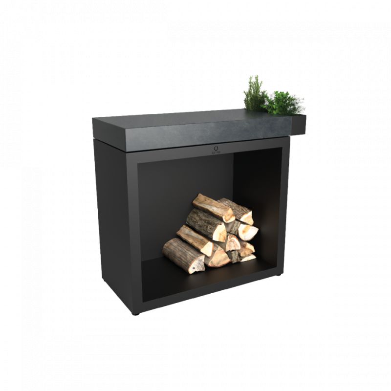 Ofyr Butcher Block Storage 90 Black Ceramic Dark Grey