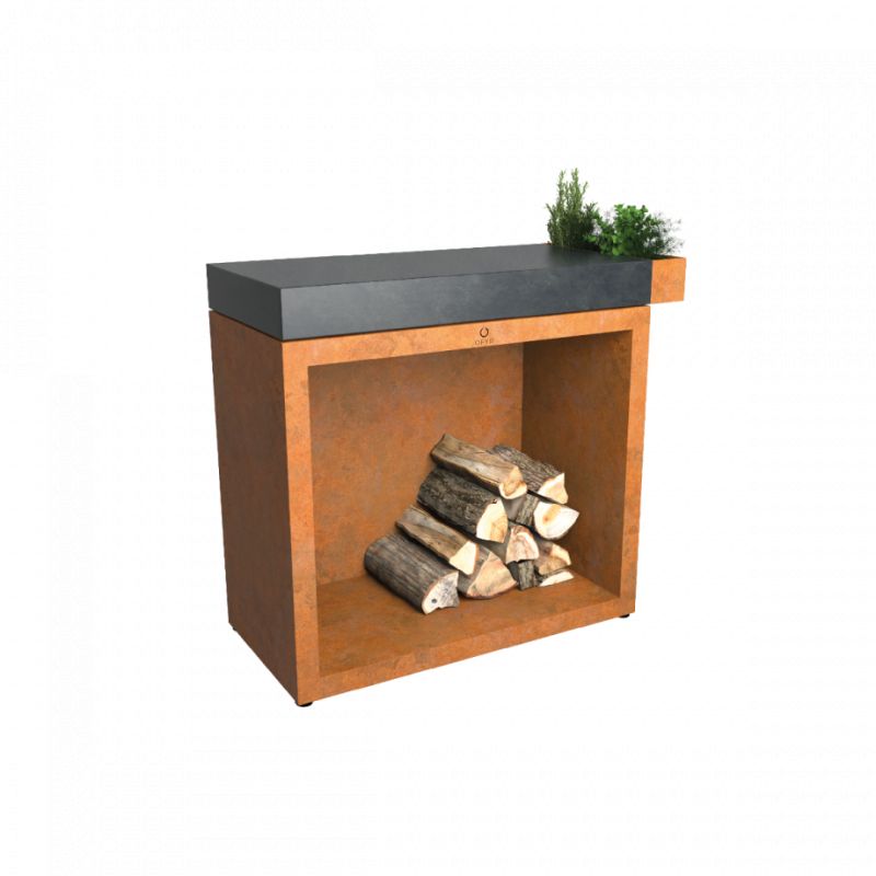 Ofyr Butcher Block Storage 90 Corten Ceramic Dark Grey