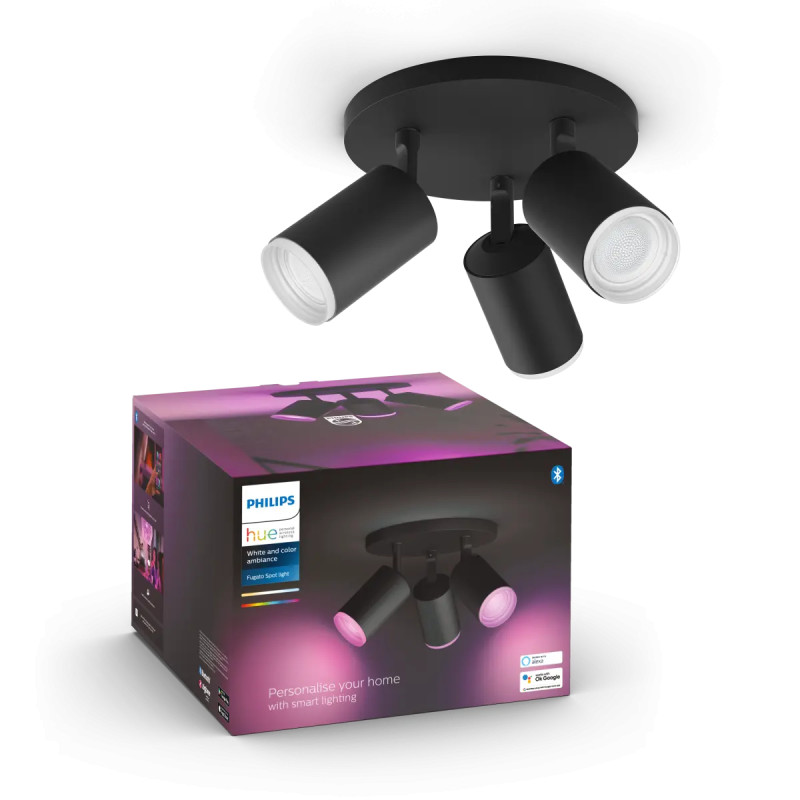 Philips Hue Fugato White And Color Ambiance Loftspot Sort Med   Spots