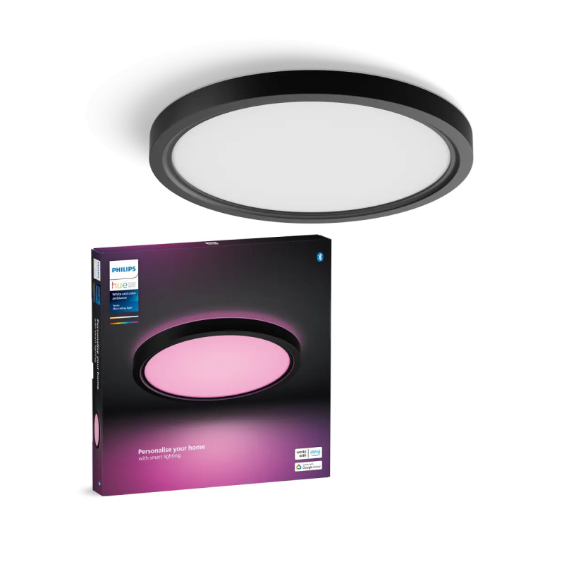 Philips Hue Tento White And Color Ambiance Rundt Led Loftpanel Sort 29   Cm
