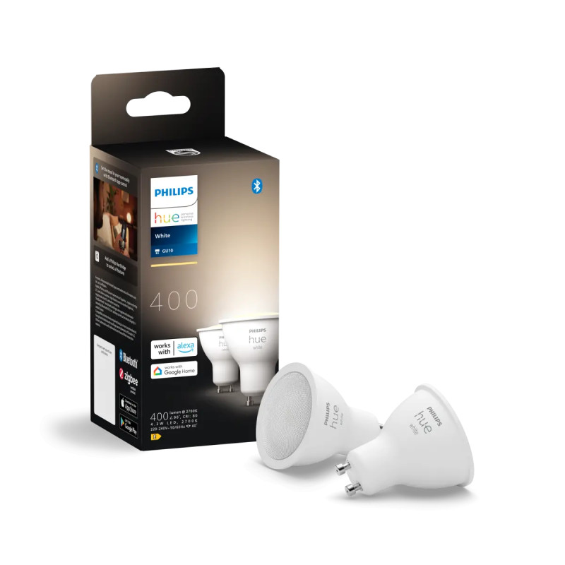 Philips Hue White Gu10 Spotpære   2w Bluetooth  -pak