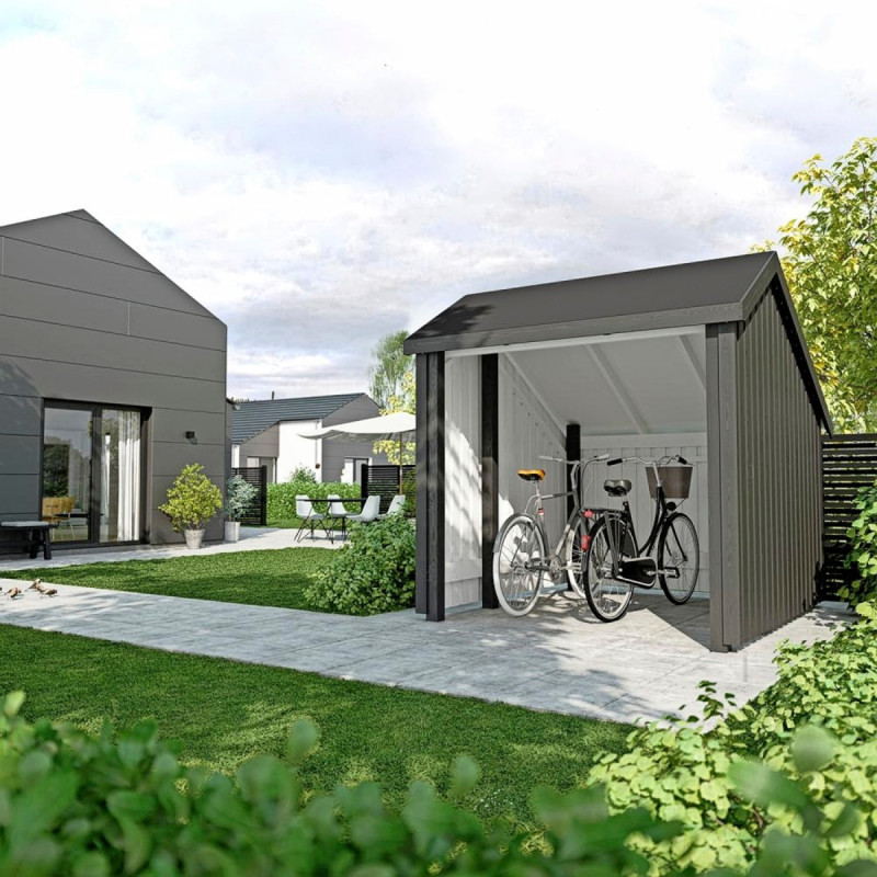 Plus Cykelskur     Mâ    Modul åben Inkl  Tagpap Alulister  167565-