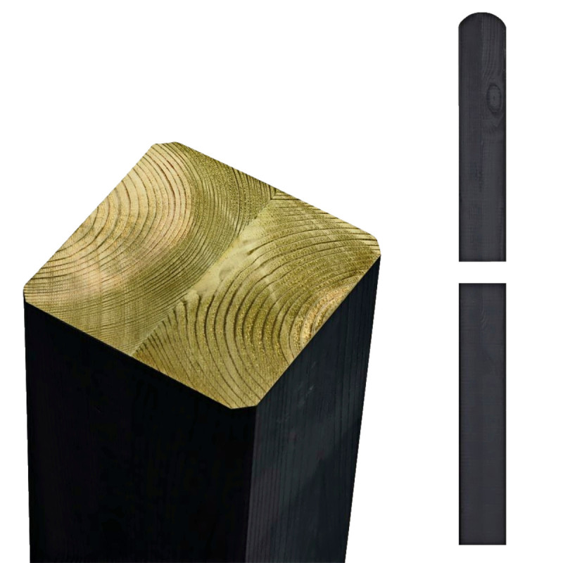 Plus Omlimede Stolper 90x90mm X148cm Sort