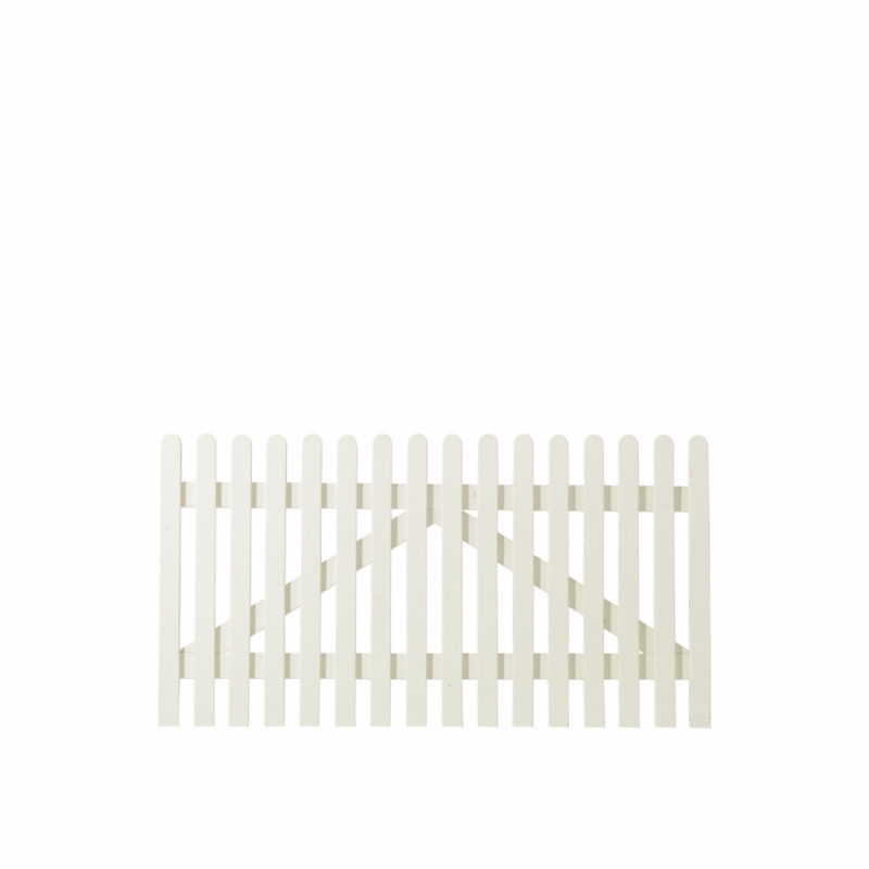 Plus Retro Stakit Bred Havelåge 150x80 Cm Grundmalet Hvid 13743-13