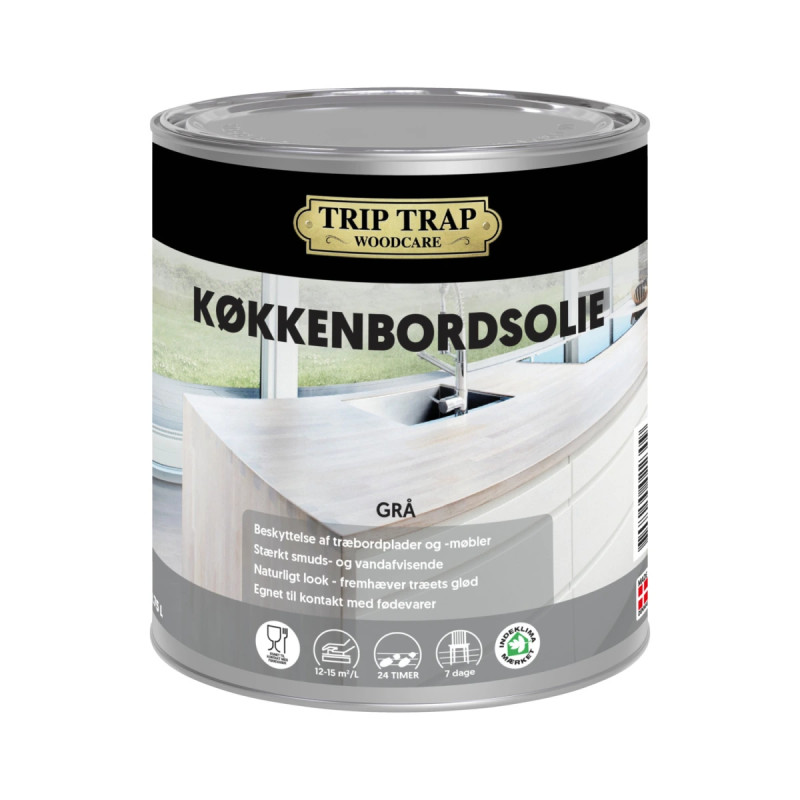Trip Trap Køkkenbordsolie Grå   75lt