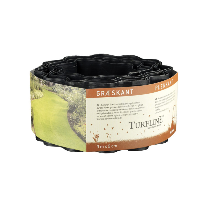 Turfline Græskant 9cm 9m Sort